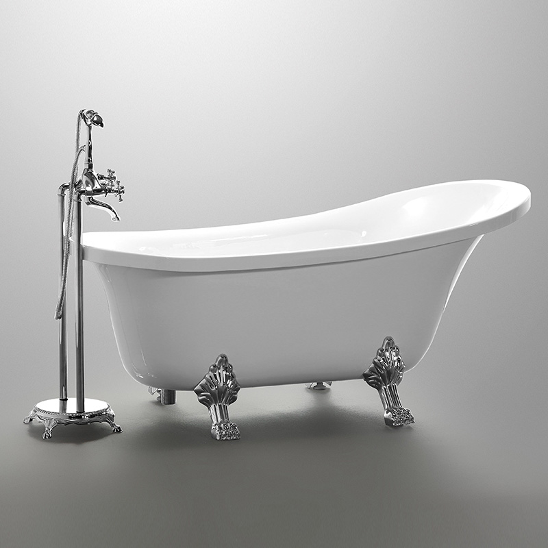 Acrylic Classic Freestanding Tub with clawfoot size 63”69”