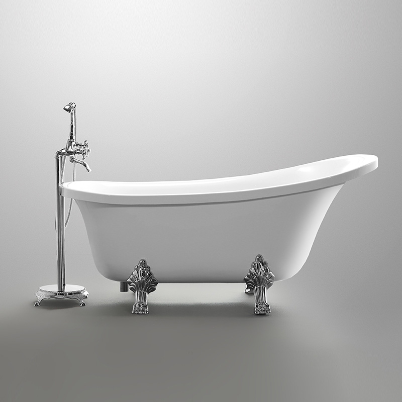 Acrylic Classic Freestanding Tub with clawfoot size 63”69”