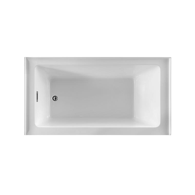 60 x 32 Drop in Acrylic Alcove Bathtub Left hand drain in Matte white