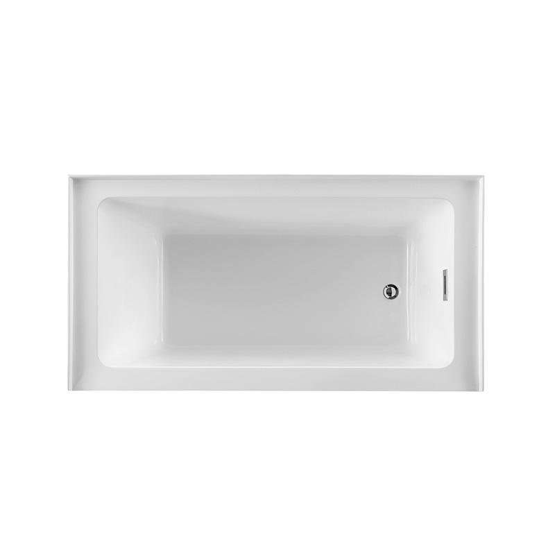 60 in. Right Hand Drain Rectangular Alcove soaking bathtub in White