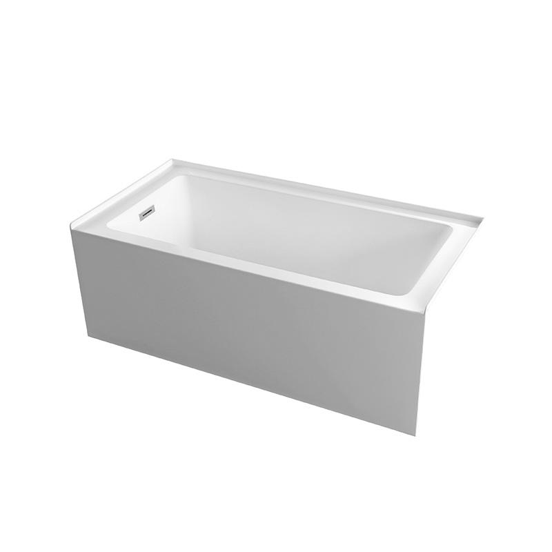 60 x 30 inch Acrylic Alcove tub China Manufacturer, Left-hand Drain bathtub in white
