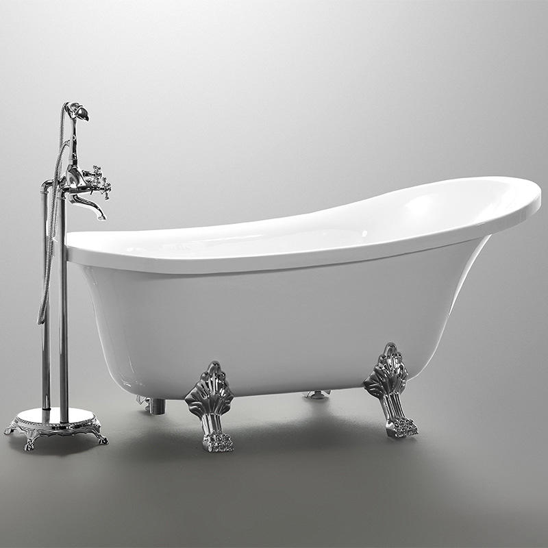 Acrylic Classic Freestanding Tub with clawfoot size 63”69”