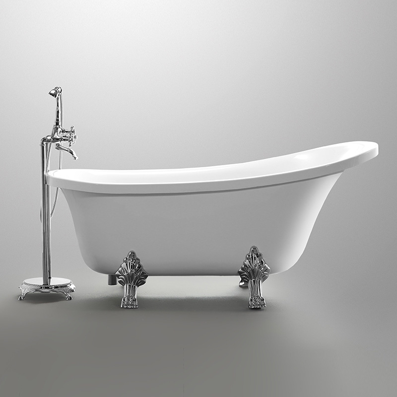 Acrylic Classic Freestanding Tub with clawfoot size 63”69”