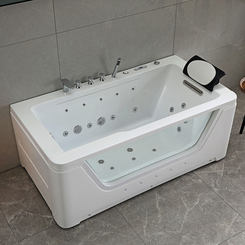 67 inch Rectangular Acrylic Whirlpool Massage Bathtub