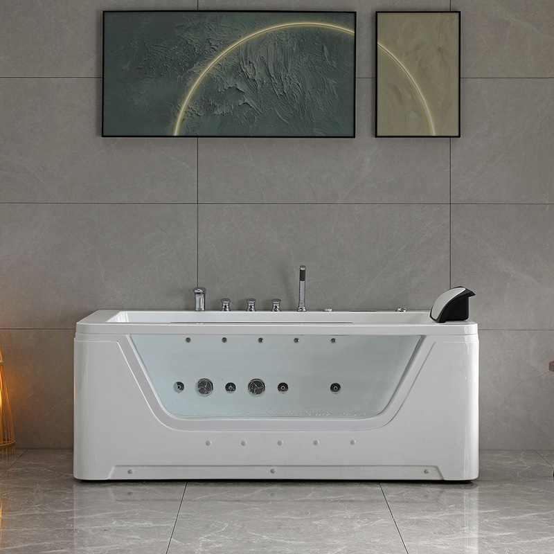 67 inch Rectangular Acrylic Whirlpool Massage Bathtub