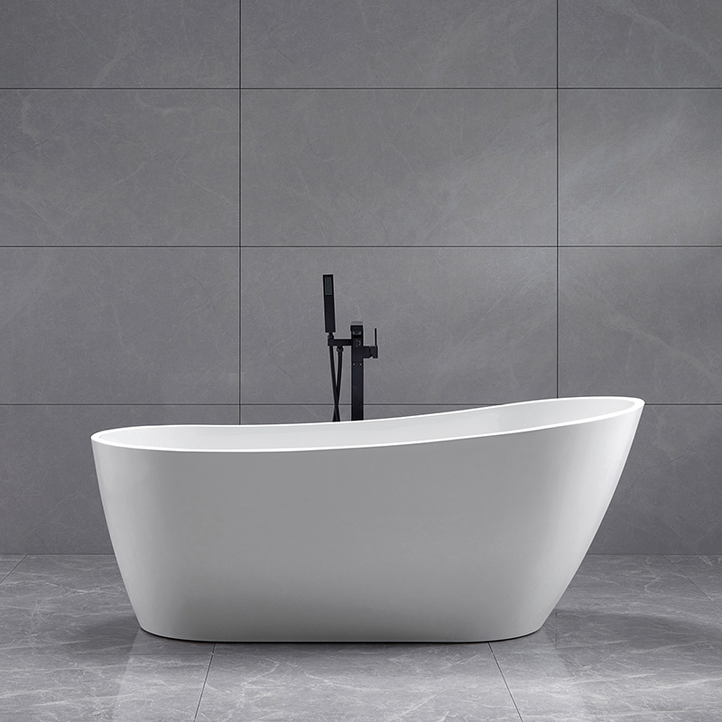 1500 1700 Stackable High back Acrylic Free standing Bathtub End Drain 