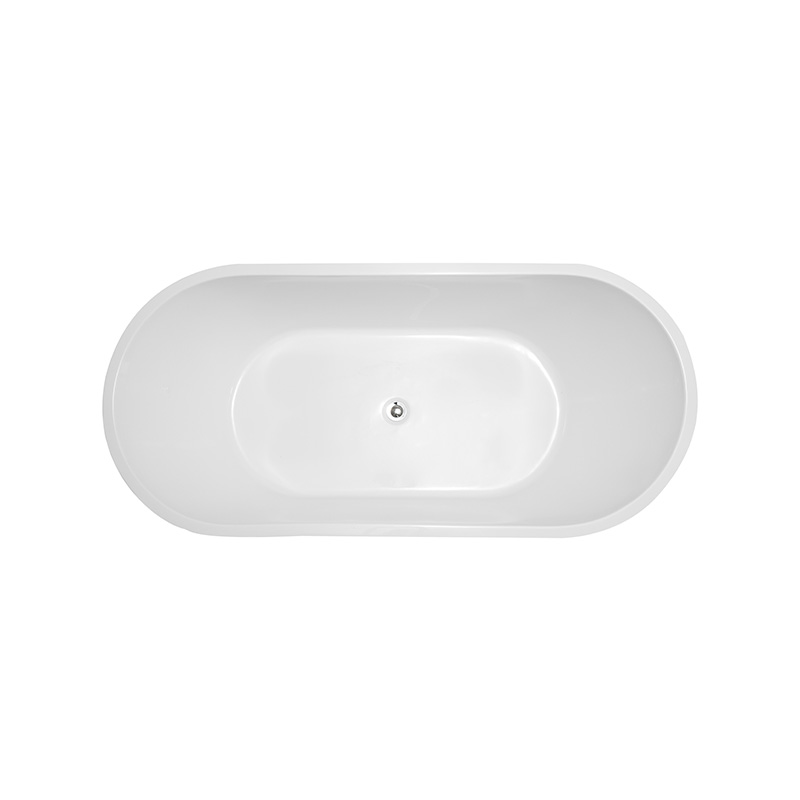 59” 63” 67” Oval Soaking Bathtub One Person Slotted Overflow Tub 6809