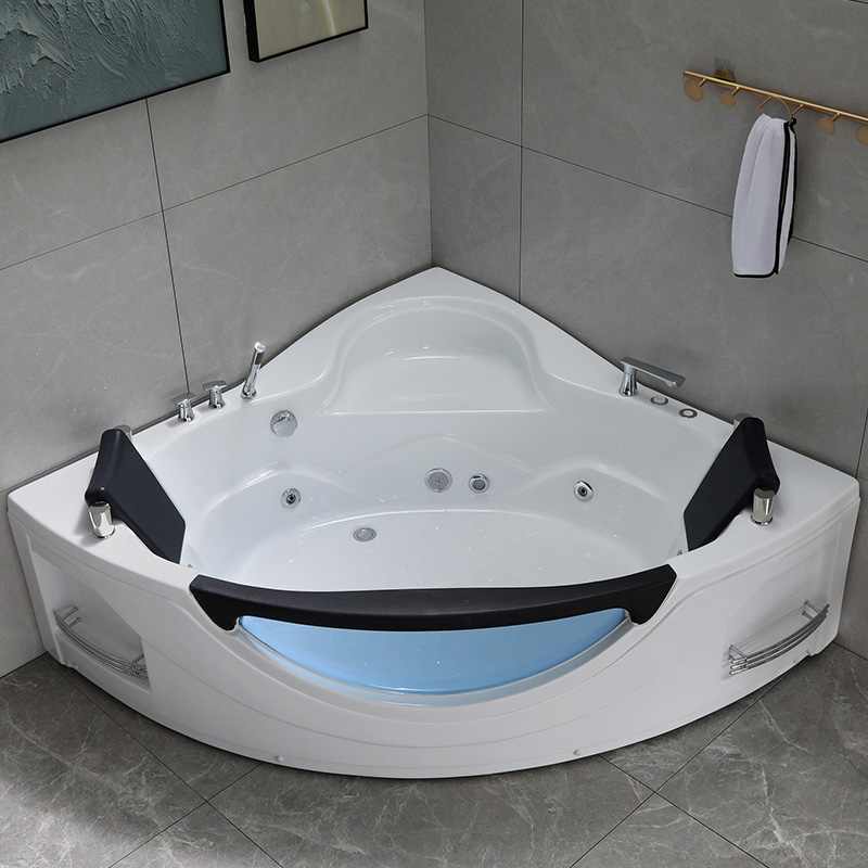 63 inch Corner Acrylic Whirlpool Jacuzzi Bathtub