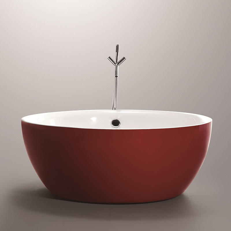 53“ 59” Red colored Round Acrylic Freestanding Tub