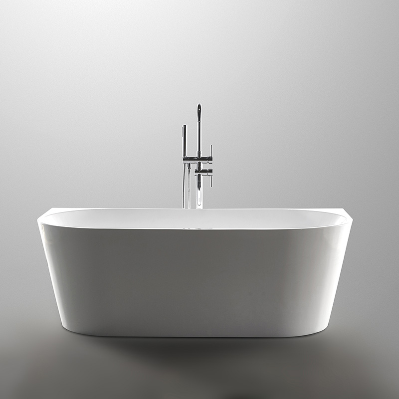 Modern stylish Back to Wall Acrylic Freestanding Bathtub 1300 1400 1500 1600 1700 1800