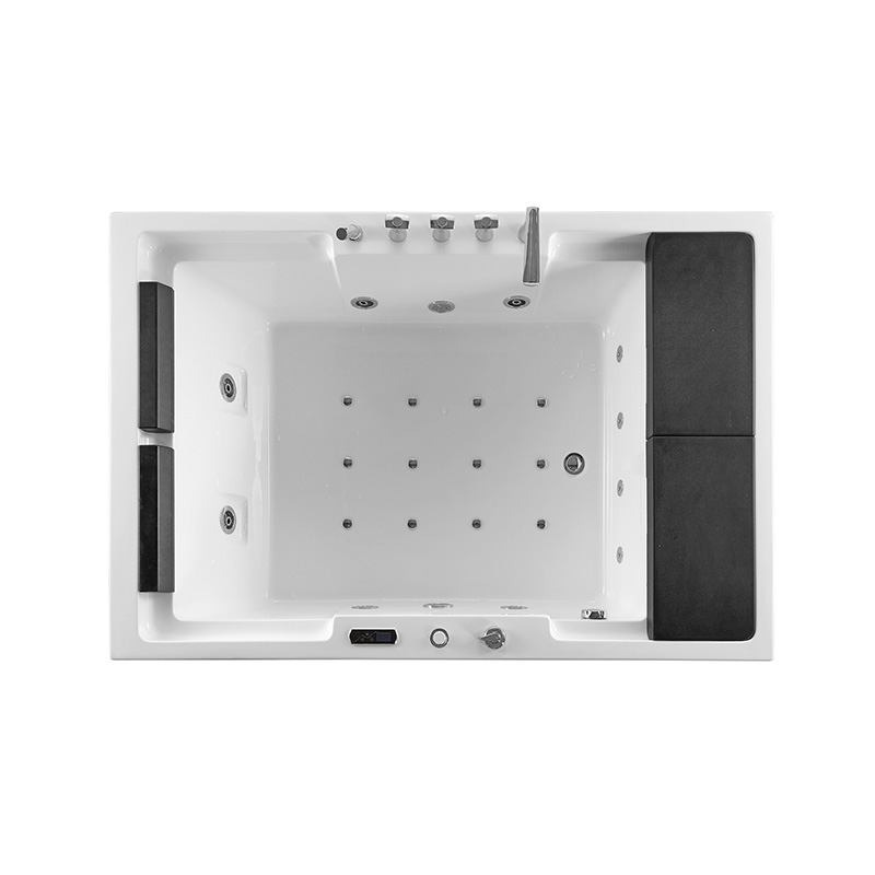 Large Rectangular Whirlpool Acrylic White Bathtub