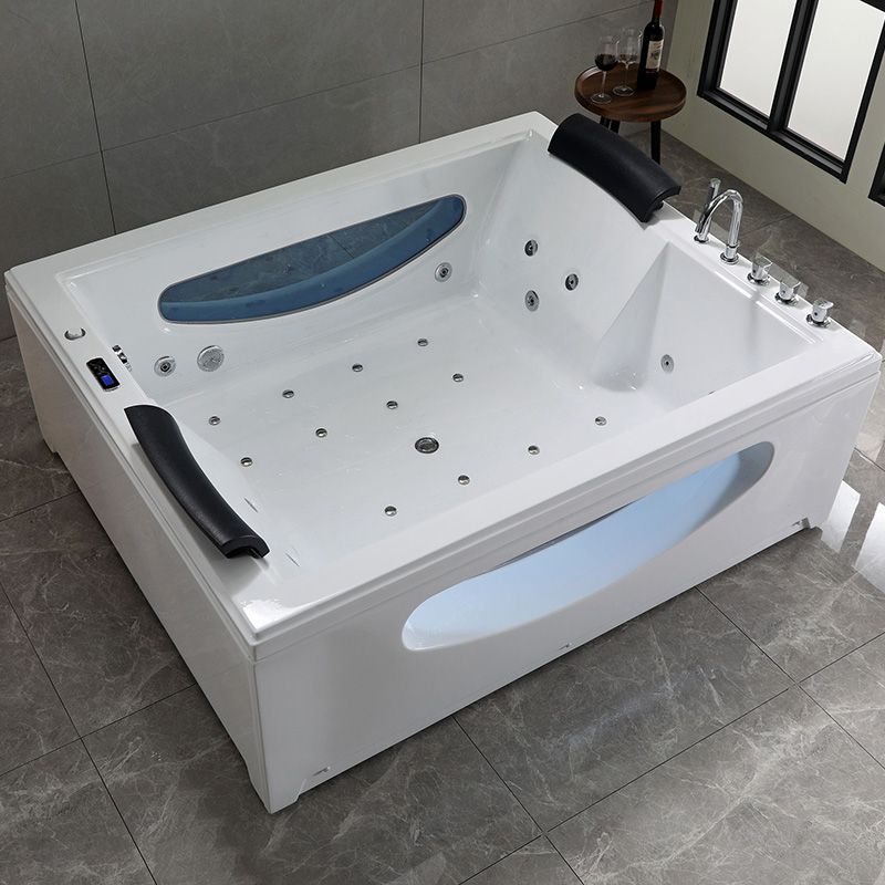 Acrylic Rectangular Whirlpool Massage bathtub 2 seater