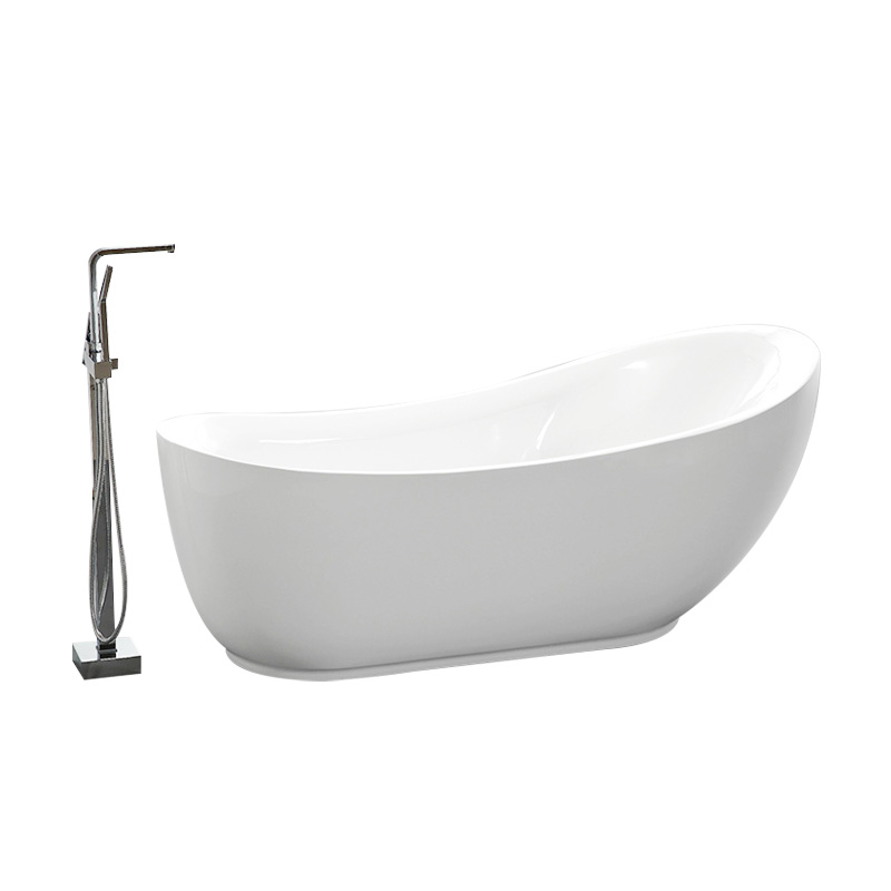 73 in. High end Free standing bathtub High gloss white