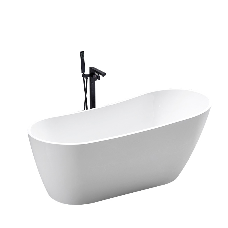 1500 1700 Stackable High back Acrylic Free standing Bathtub End Drain 