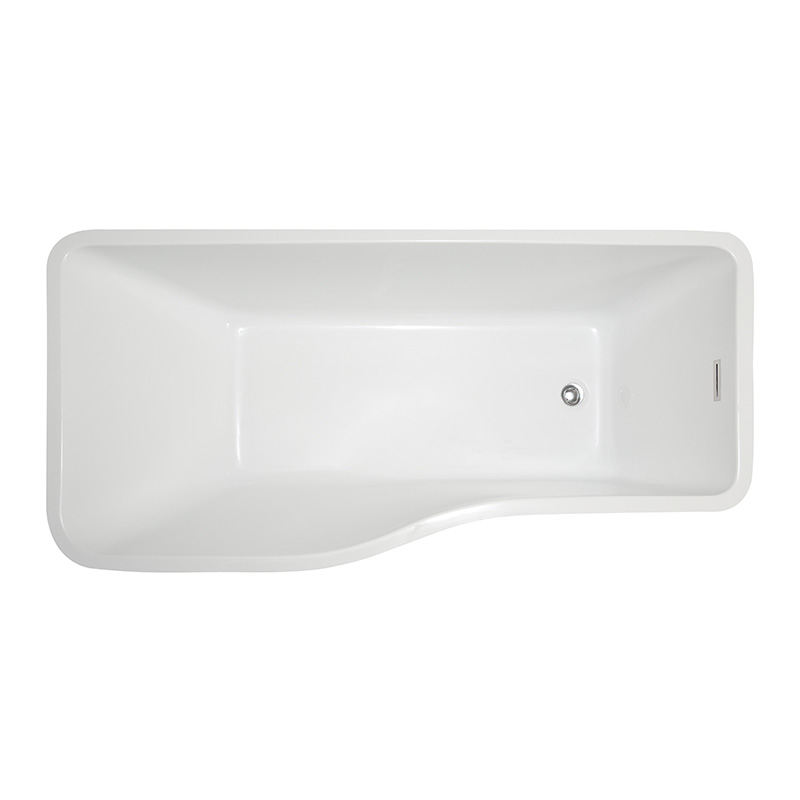 59” 67” Wave Rim Freestanding Acrylic Bathtub 6818