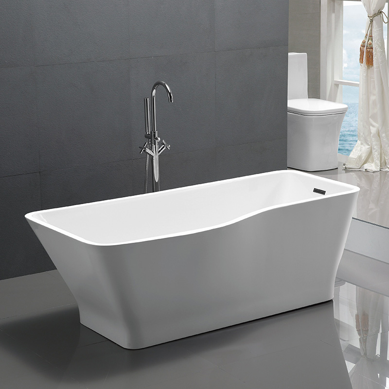 59” 67” Wave Rim Freestanding Acrylic Bathtub 6818