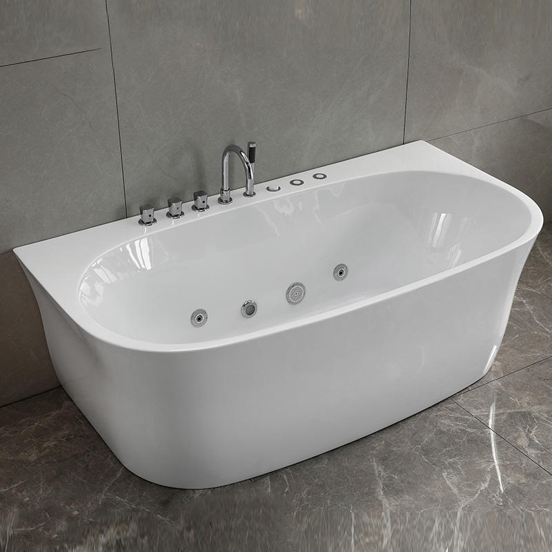 Modern acrylic pre-wall bathtub water and air combination whirlpool