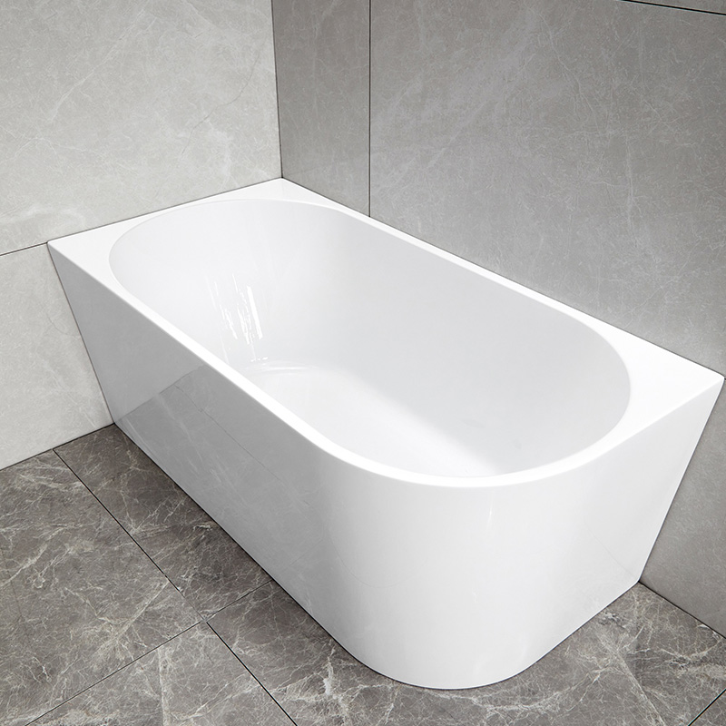 Wall-Mounted Bathtub Back to Wall Left Corner 170 x 80 cm
