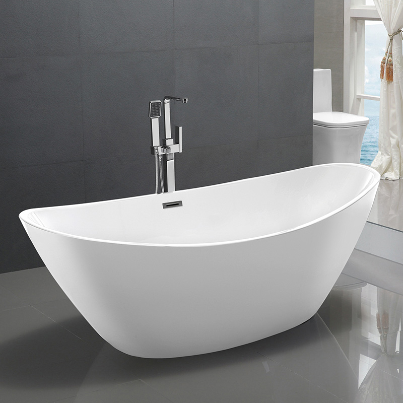 Long boat shaped Slipper Acrylic Freestanding bathtub
