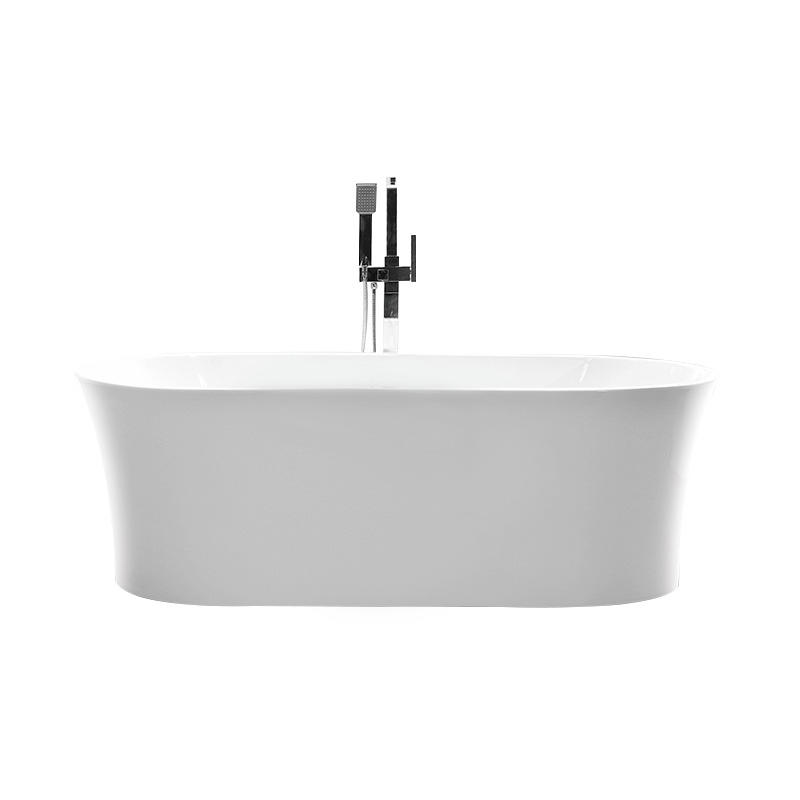 59” 63” 67” Oval Soaking Bathtub One Person Slotted Overflow Tub 6809