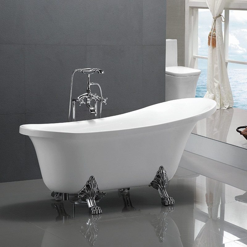 Acrylic Classic Freestanding Tub with clawfoot size 63”69”