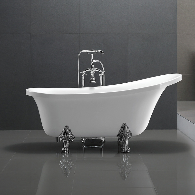 Acrylic Classic Freestanding Tub with clawfoot size 63”69”