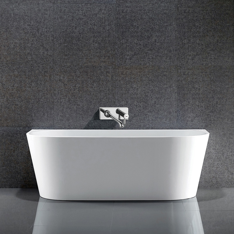 Modern stylish Back to Wall Acrylic Freestanding Bathtub 1300 1400 1500 1600 1700 1800