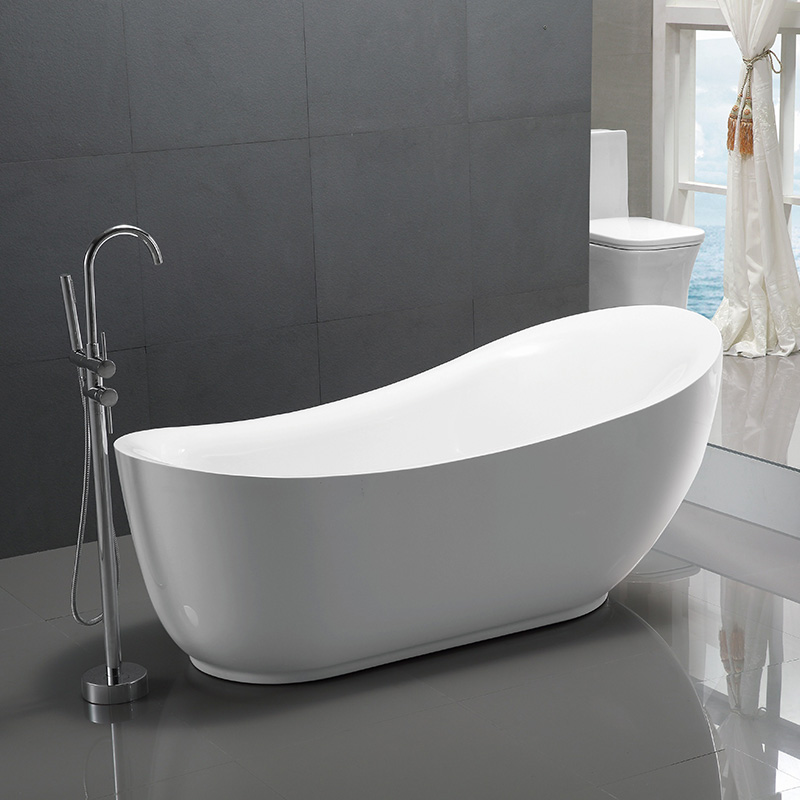 73 in. High end Free standing bathtub High gloss white