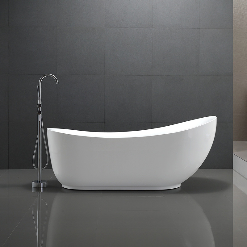 73 in. High end Free standing bathtub High gloss white
