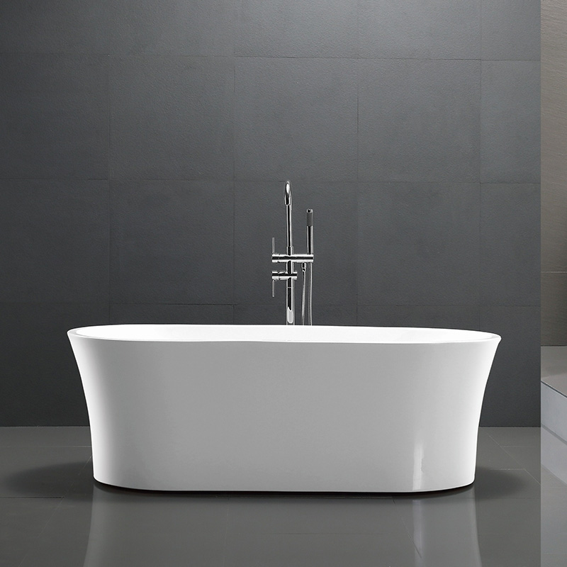 59” 63” 67” Oval Soaking Bathtub One Person Slotted Overflow Tub 6809